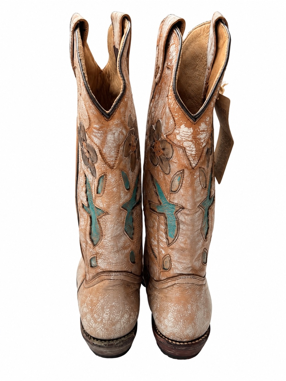 BED|STÜ Valencia Cowboy Boots Floral Dove Western Size 8.5 BNWT Rare $695 - Picture 7 of 13